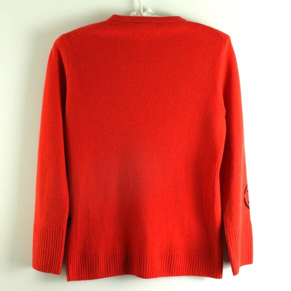 J. Crew VINTAGE Red Cardigan with France Map Design - Picture 4 of 5